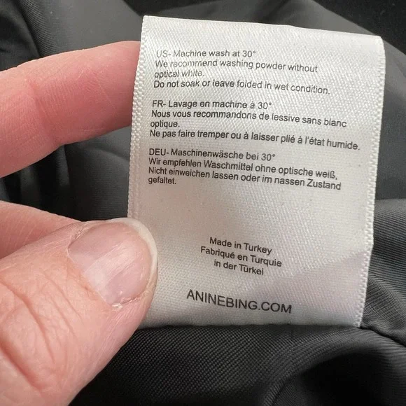 Anine Bing Women's Medium Felt Moto Classic Jacket Black Biker Zippers Punk Rock - Picture 11 of 11